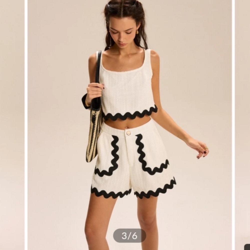 Commense White and Black Women's Shorts